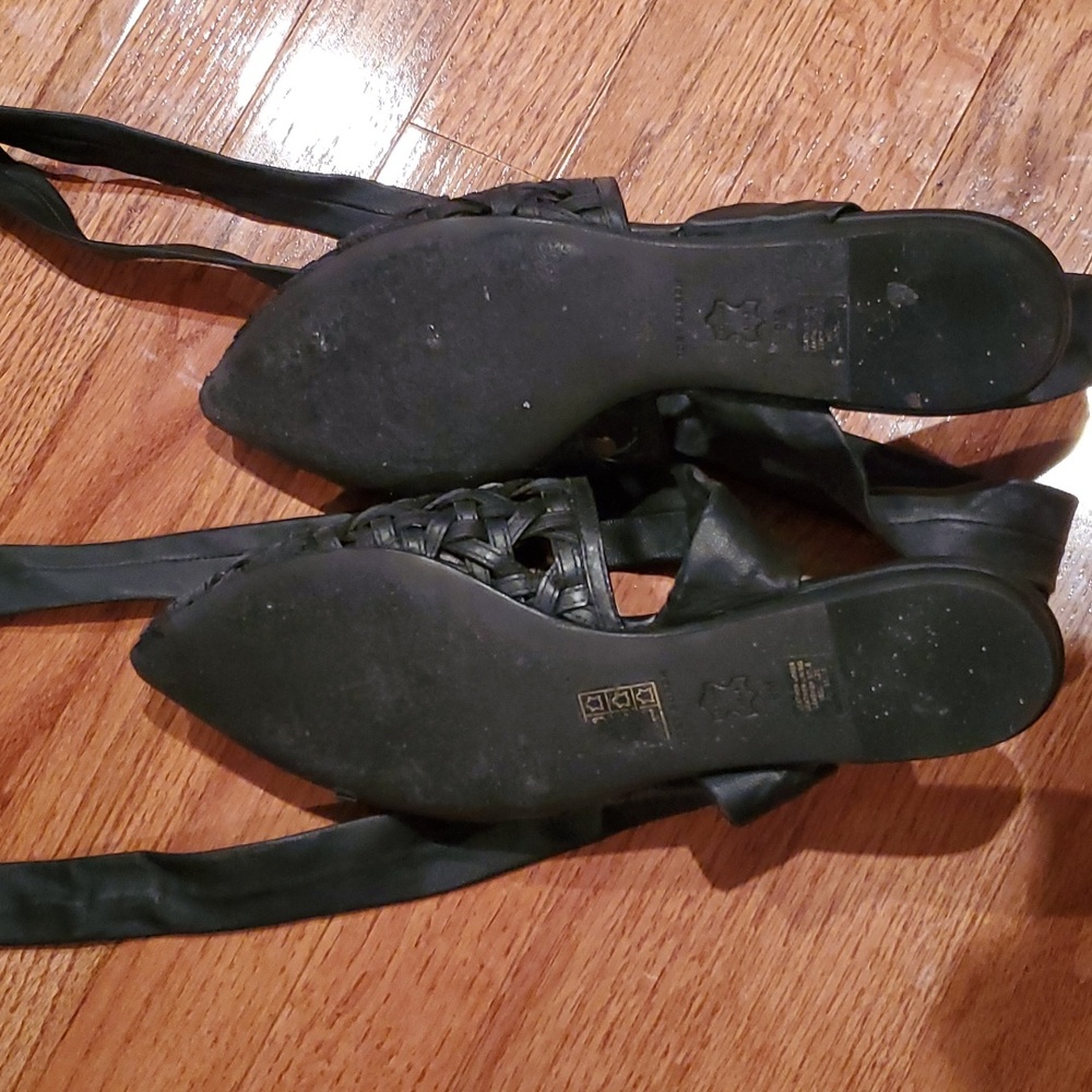 Tory Burch Black Ankle Tie Mules - Picture 2 of 3
